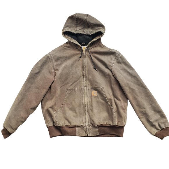 Carhartt Other - Vintage Carhartt Brown Duck Canvas Hoodie Distressed Men's Large J25CHT